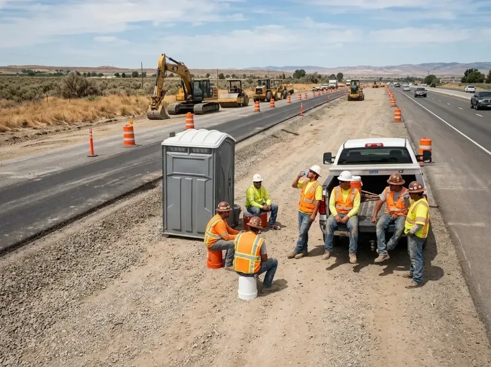 highway-road-construction-crew-007 — frequently asked questions, Porta Potty and Restroom Rentals in Spirit Lake, ID